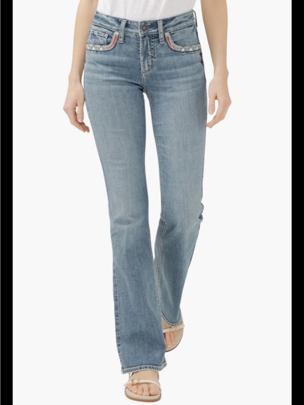 Silver Women’s Suki Americana Curvy Mid Rise Bootcut Jeans Size 25 FREEDOM